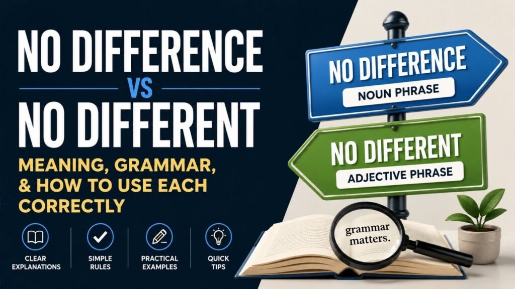 No Difference Vs No Different: Meaning, Grammar, and How to Use Each Correctly