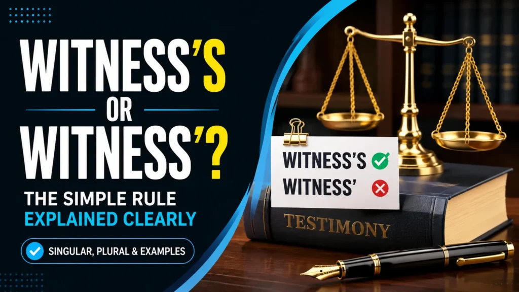 Witness's or Witness': Which Possessive Form Is Correct?