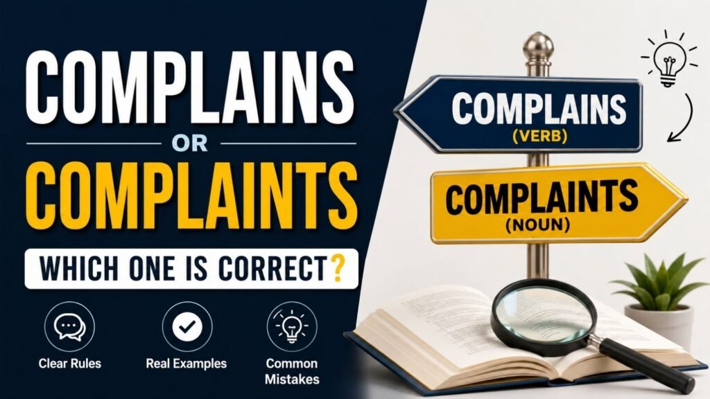 Complains Or Complaints: Which One Is Correct?