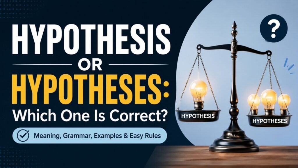 Hypothesis Or Hypotheses: Which One Is Correct?